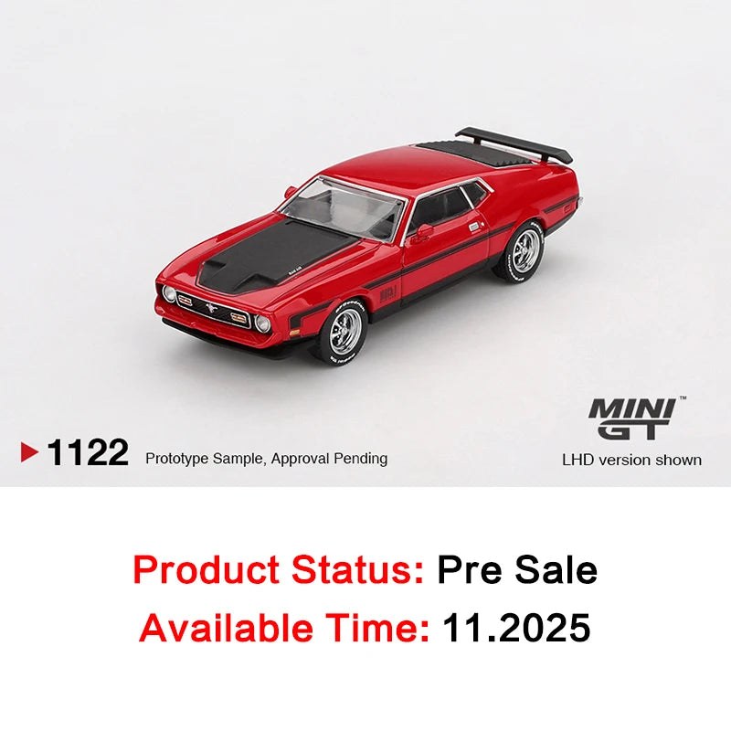 MINI GT 1122 1 64 Ford Mustang Mach1 1971 Race Red 1:64 Diecast