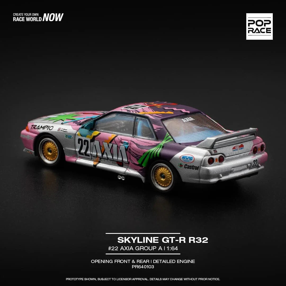 Nissan GT-R Stock POP Skyline R32 AXIA 1:64 Scale Diecast Model Car - Image 10