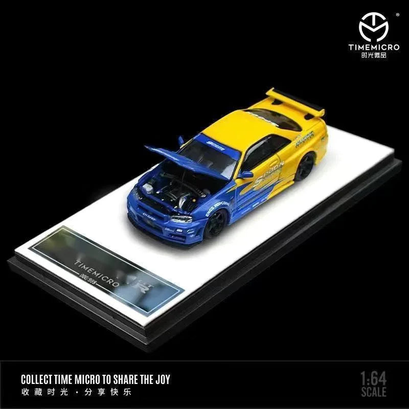 GT-R R34 Open Timemicro Tm 1 64 Simulated Decoration 1:64 Diecast