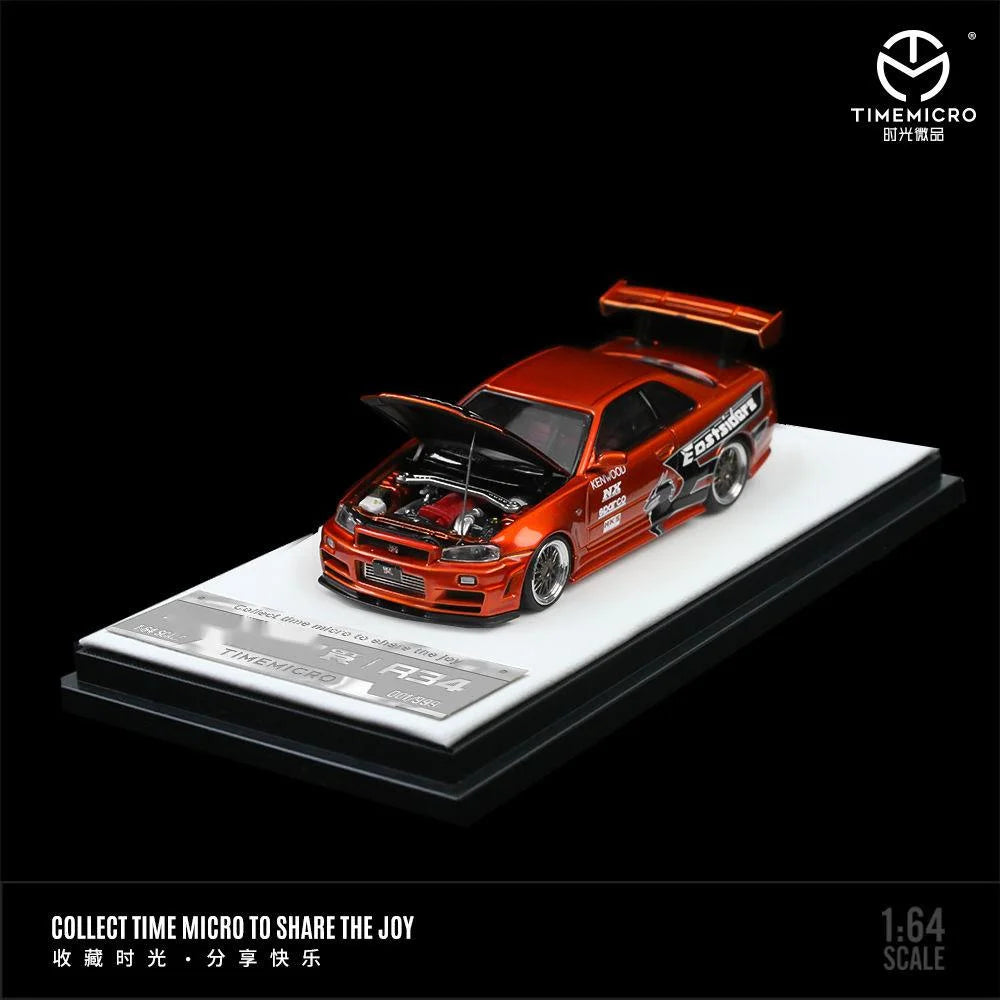 GT-R R34 Open Timemicro Tm 1 64 Simulated Decoration 1:64 Diecast