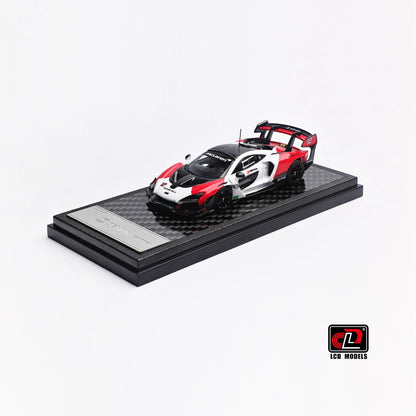 McLaren Senna GT-R White Red LCD modelbil 1:64
