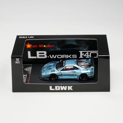 Ferrari F40 LBWK Ice Blue Magic Purple Star 1:64 Diecast