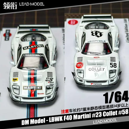 Ferrari F40 LBWK #58 Martini DM Model 1:64 Diecast