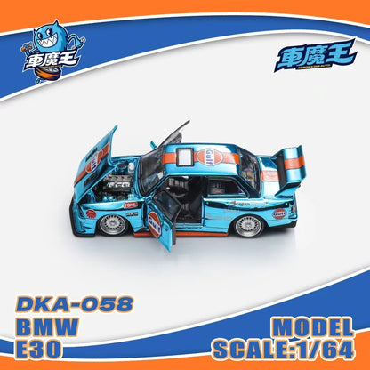 BMW E30 Chrome Blue Demon King Auto 1:64 Diecast