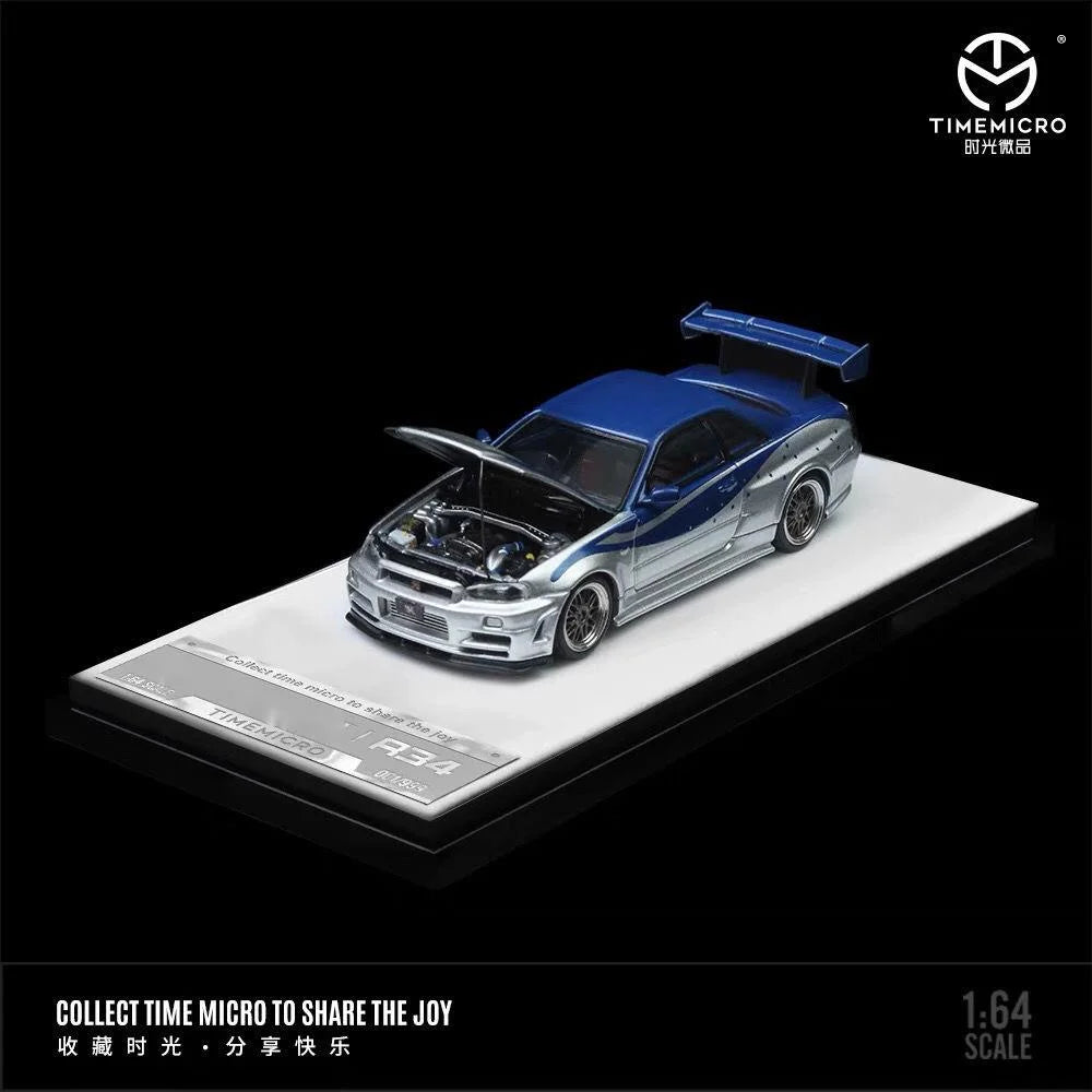 GT-R R34 Open Timemicro Tm 1 64 Simulated Decoration 1:64 Diecast