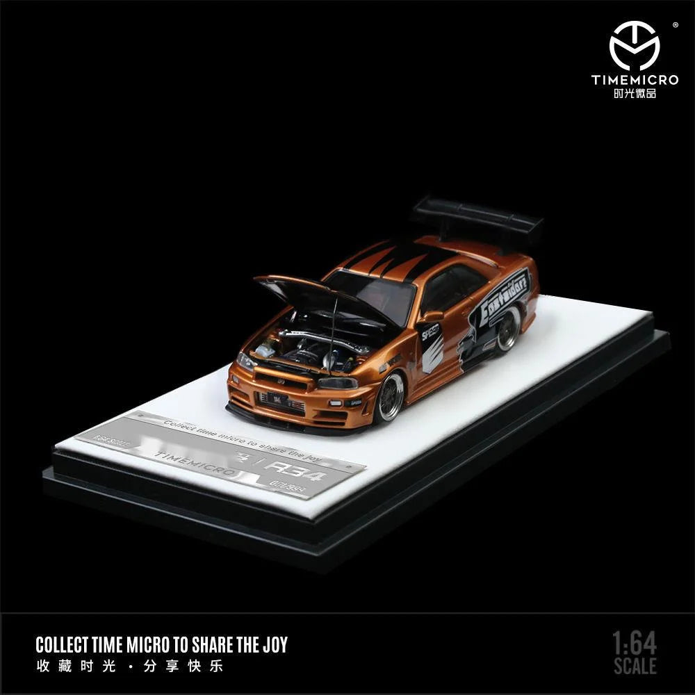 GT-R R34 Open Timemicro Tm 1 64 Simulated Decoration 1:64 Diecast