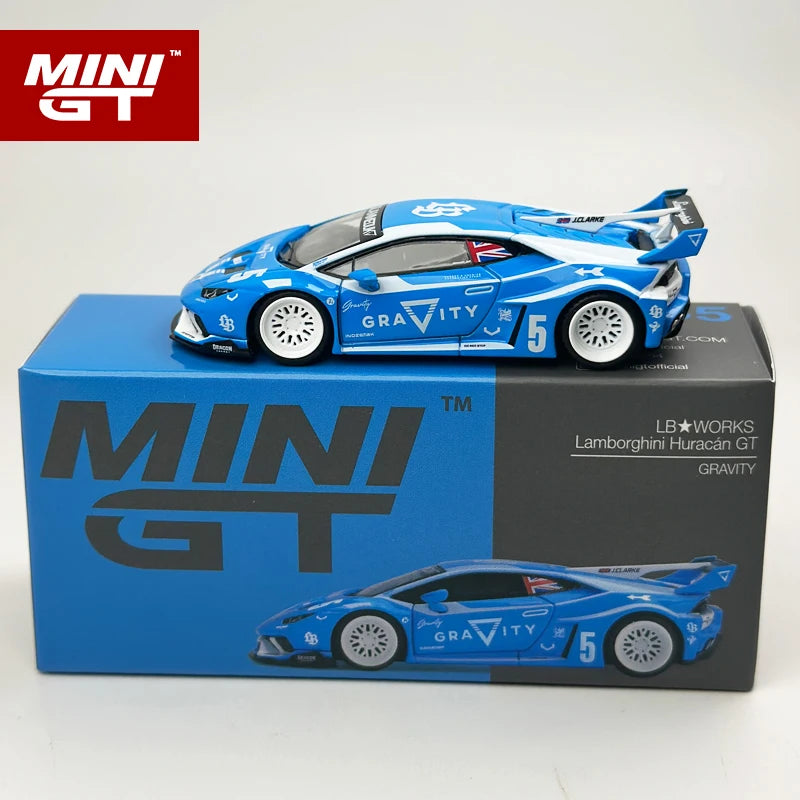 MINI GT 1 64 Lbwk Lamborghini Huracan Gt Gravity Blue and 1:64 Diecast