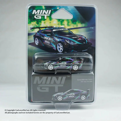 Toyota GR 86 HKS Type R 2022 Tokyo Auto Salon MINI GT 1:64 Scale Diecast Model Car