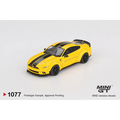 MINI GT Ford Mustang LBWK Triple Yellow 1:64 Diecast