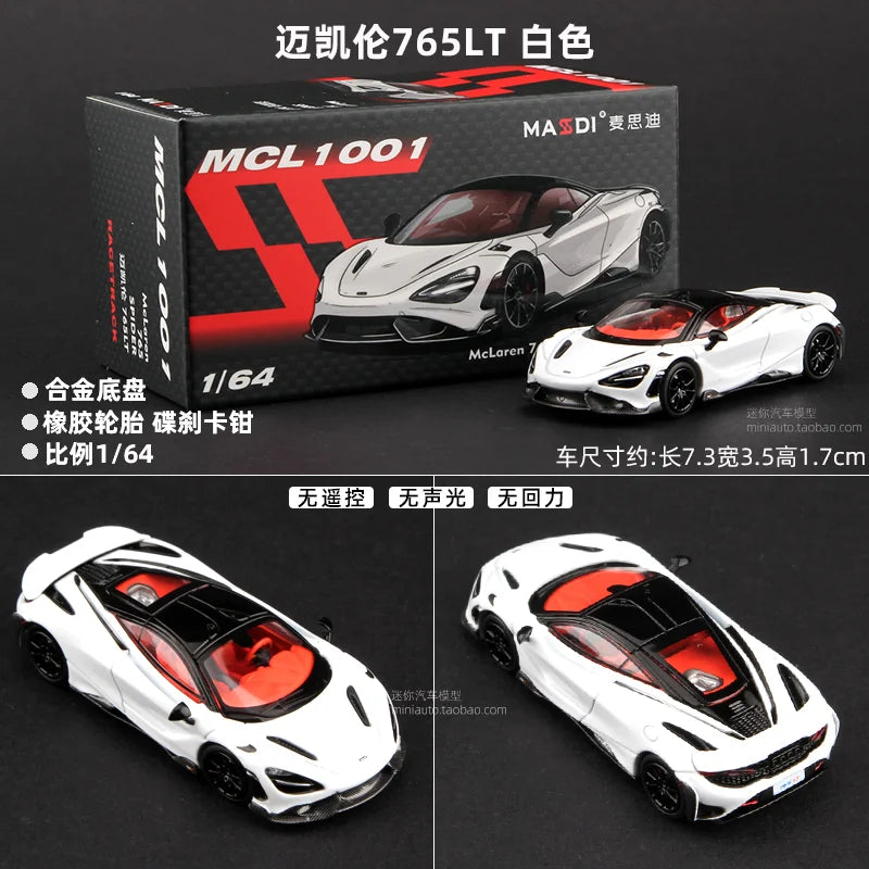 McLaren Senna GT-R White Hobby Masdi modellbil 1:64