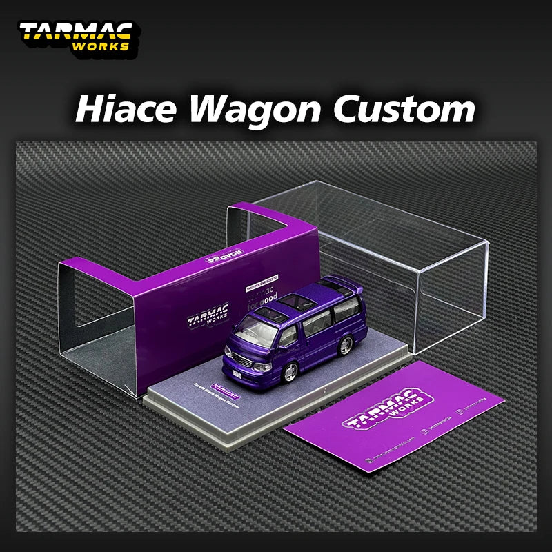 Toyota Hiace Wagon Custom Purple Tarmac Works 1:64 Scale Diecast Model Car