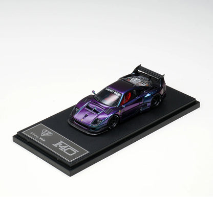 Ferrari F40 LBWK Ice Blue Magic Purple Star 1:64 Diecast