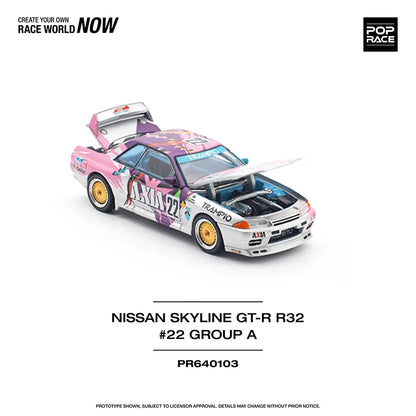 Nissan GT-R Stock POP Skyline R32 AXIA 1:64 Scale Diecast Model Car - Metal Toy Cars