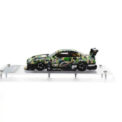 Sw 1 64 Lbwk GT-R Er34 Silhouette Camouflage Opened Hood 1:64 Diecast