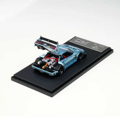Ferrari F40 LBWK Ice Blue Magic Purple Star 1:64 Diecast