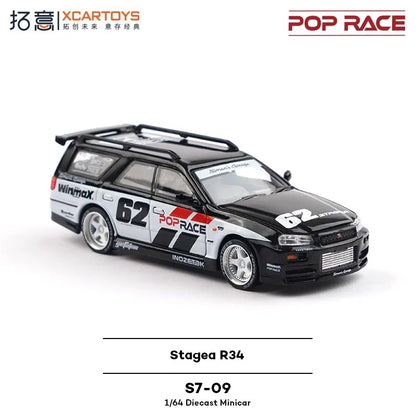 XCARTOYS Pop Race Stagea R34 1 64 S7 09 1:64 Diecast