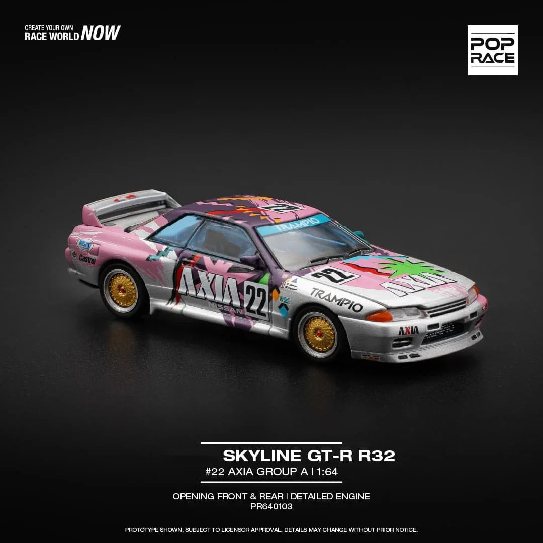 Nissan GT-R Stock POP Skyline R32 AXIA 1:64 Scale Diecast Model Car - Image 9