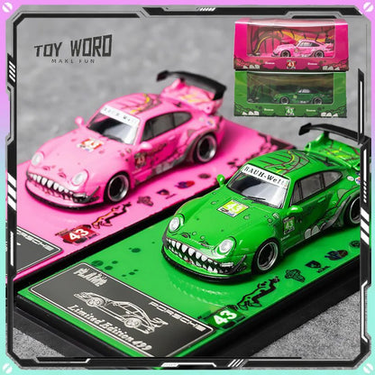 Porsche RWB 993 Dinosaur Painting Flame 1:64 Diecast