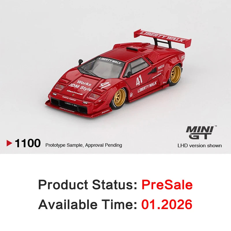 MINI GT Lamborghini Countach LB Works Red 1:64 Diecast