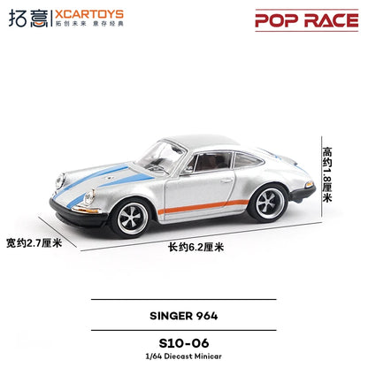 Pop Race XCARTOYS Singer 964 1 64 Metal Plastic Parts S10 1:64 Diecast