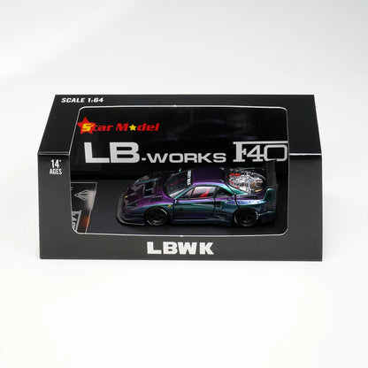 Ferrari F40 LBWK Ice Blue Magic Purple Star 1:64 Diecast
