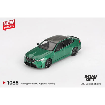 BMW MINIGT 1086 Stock M5 G90 1:64 Scale Diecast Model Car - Side View