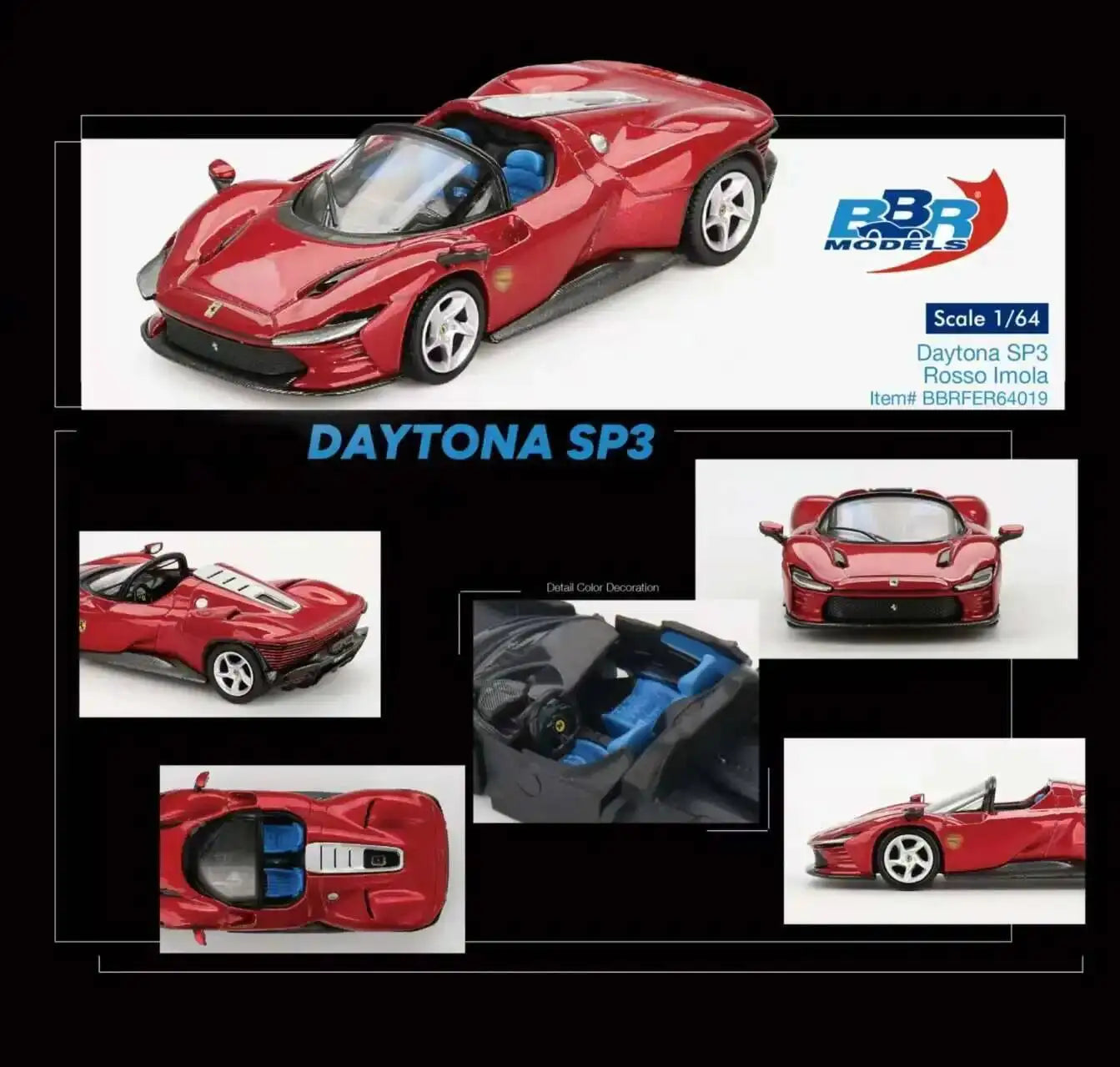 BBR Daytona SP3 / 812 / MC12 1:64 Diecast