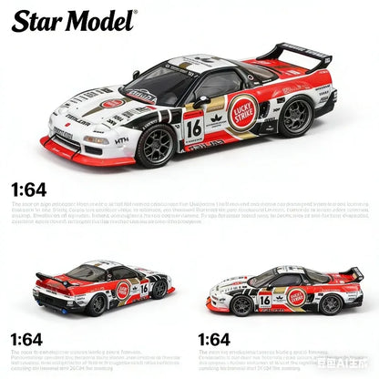 Honda NSX Widebody NA1 Red and White Star 1:64 Diecast