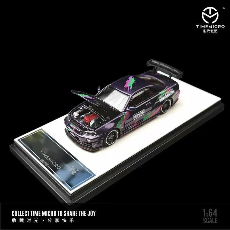 GT-R R34 Open Timemicro Tm 1 64 Simulated Decoration 1:64 Diecast