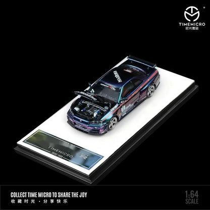 GT-R R34 Open Timemicro Tm 1 64 Simulated Decoration 1:64 Diecast