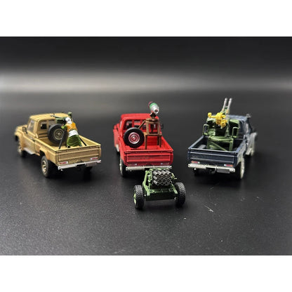 Toyota Land Cruiser LC79 J70 Armed Pickup Truck HobbyFans 1:64 Scale Diecast Model Car