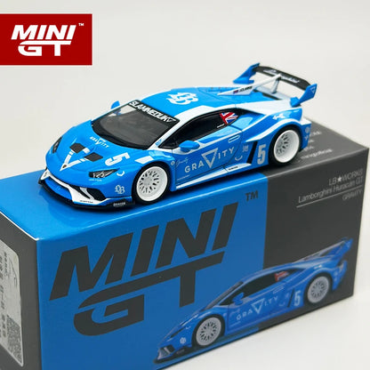 MINI GT 1 64 Lbwk Lamborghini Huracan Gt Gravity Blue and 1:64 Diecast