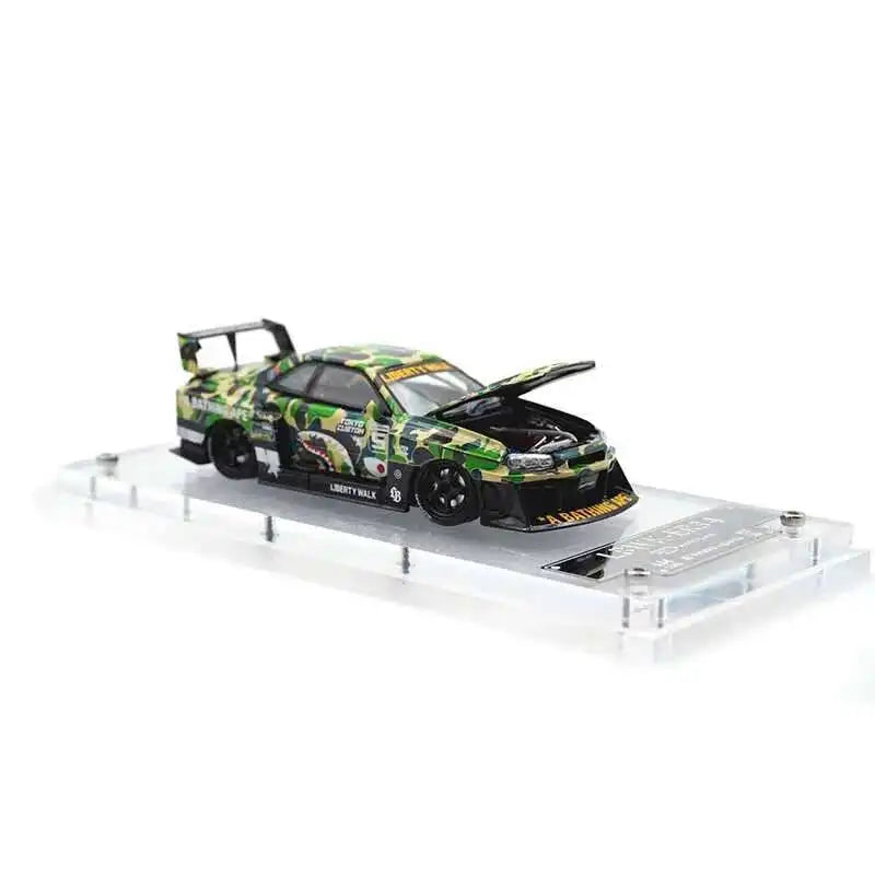 Sw 1 64 Lbwk GT-R Er34 Silhouette Camouflage Opened Hood 1:64 Diecast