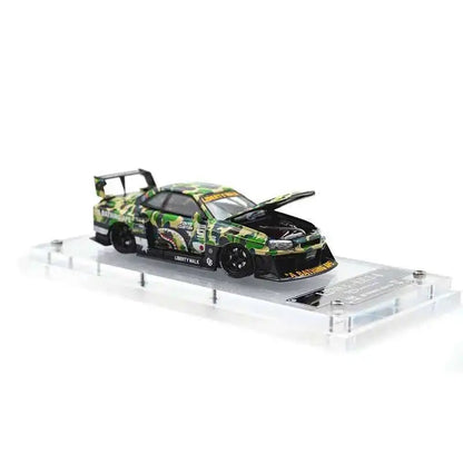 Sw 1 64 Lbwk GT-R Er34 Silhouette Camouflage Opened Hood 1:64 Diecast
