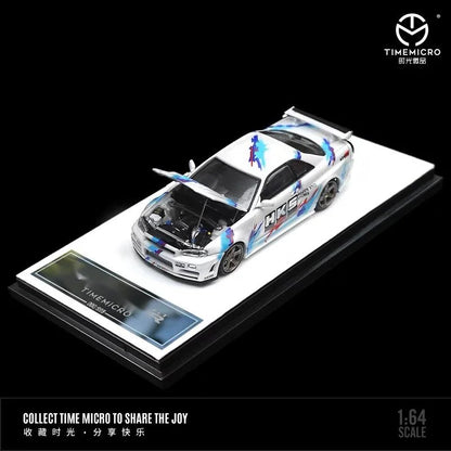 GT-R R34 Open Timemicro Tm 1 64 Simulated Decoration 1:64 Diecast