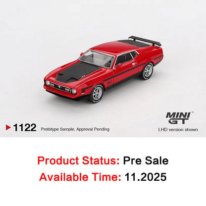 MINI GT 1122 1 64 Ford Mustang Mach1 1971 Race Red 1:64 Diecast