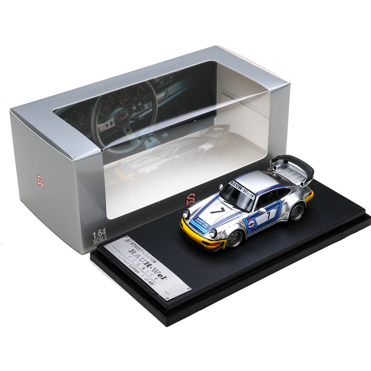 Porsche RWB 964 Matte Silver 1:64 Diecast