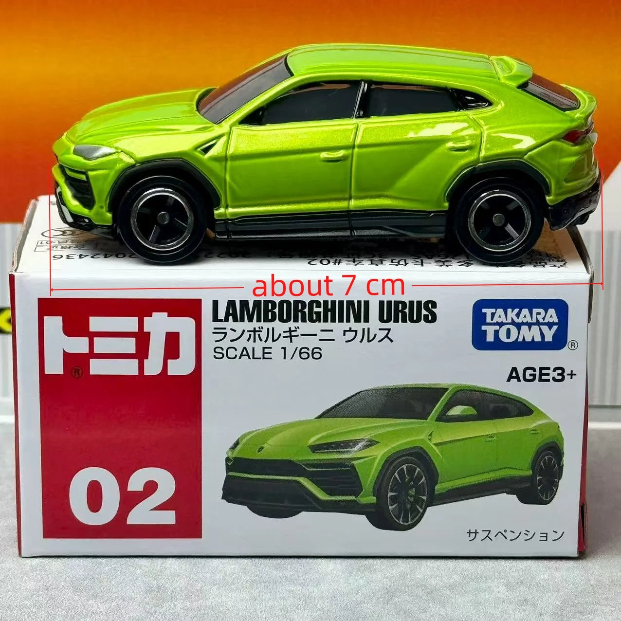 Lamborghini Takara Tomy Tomica NO.02 Urus Pop 1:64 Scale Diecast Model Car - Image 6