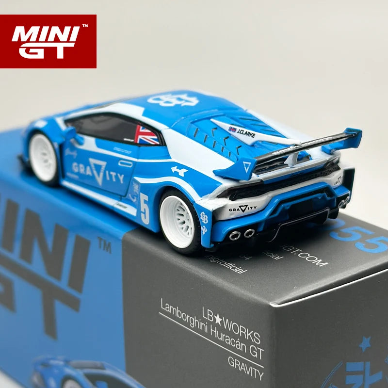MINI GT 1 64 Lbwk Lamborghini Huracan Gt Gravity Blue and 1:64 Diecast