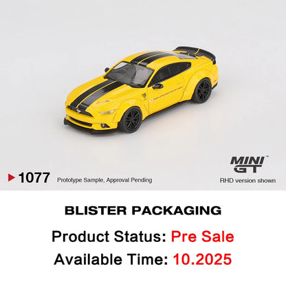 MINI GT Ford Mustang LBWK Triple Yellow 1:64 Diecast