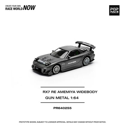 Pop Race 1 64 RX-7 Fd3s Re Amemiya Widebody Gun 1:64 Diecast