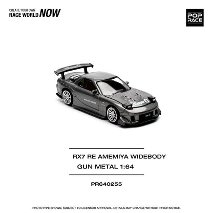 Pop Race 1 64 RX-7 Fd3s Re Amemiya Widebody Gun 1:64 Diecast