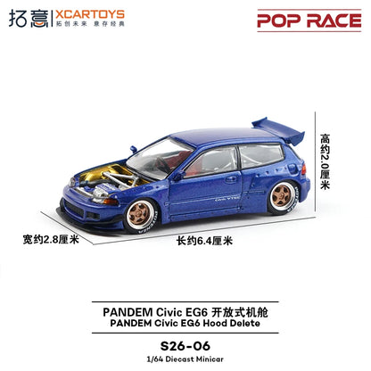 Pop Race XCARTOYS Pandem Eg6 1 64 Metal Plastic Parts S26 1:64 Diecast