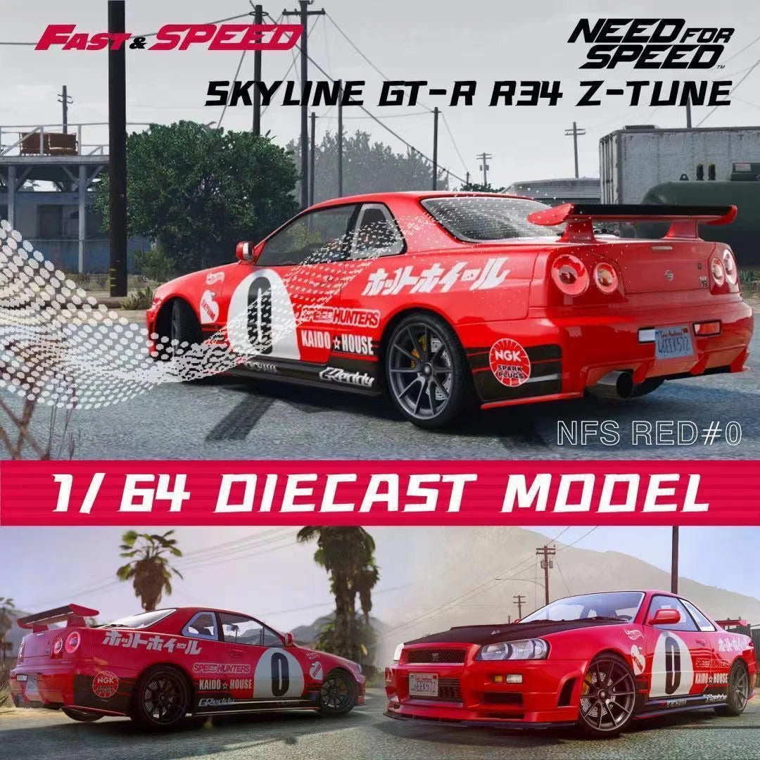 Fast Speed Fs Skyline GT-R R34 Z Tune 1 1:64 Diecast