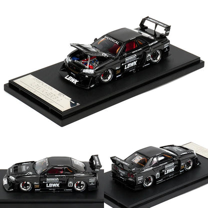 Sw 1 64 Lbwk GT-R Er34 Silhouette Camouflage Opened Hood 1:64 Diecast