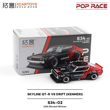 Pop Race XCARTOYS Skyline GT-R V8 Drift 1 64 Metal 1:64 Diecast