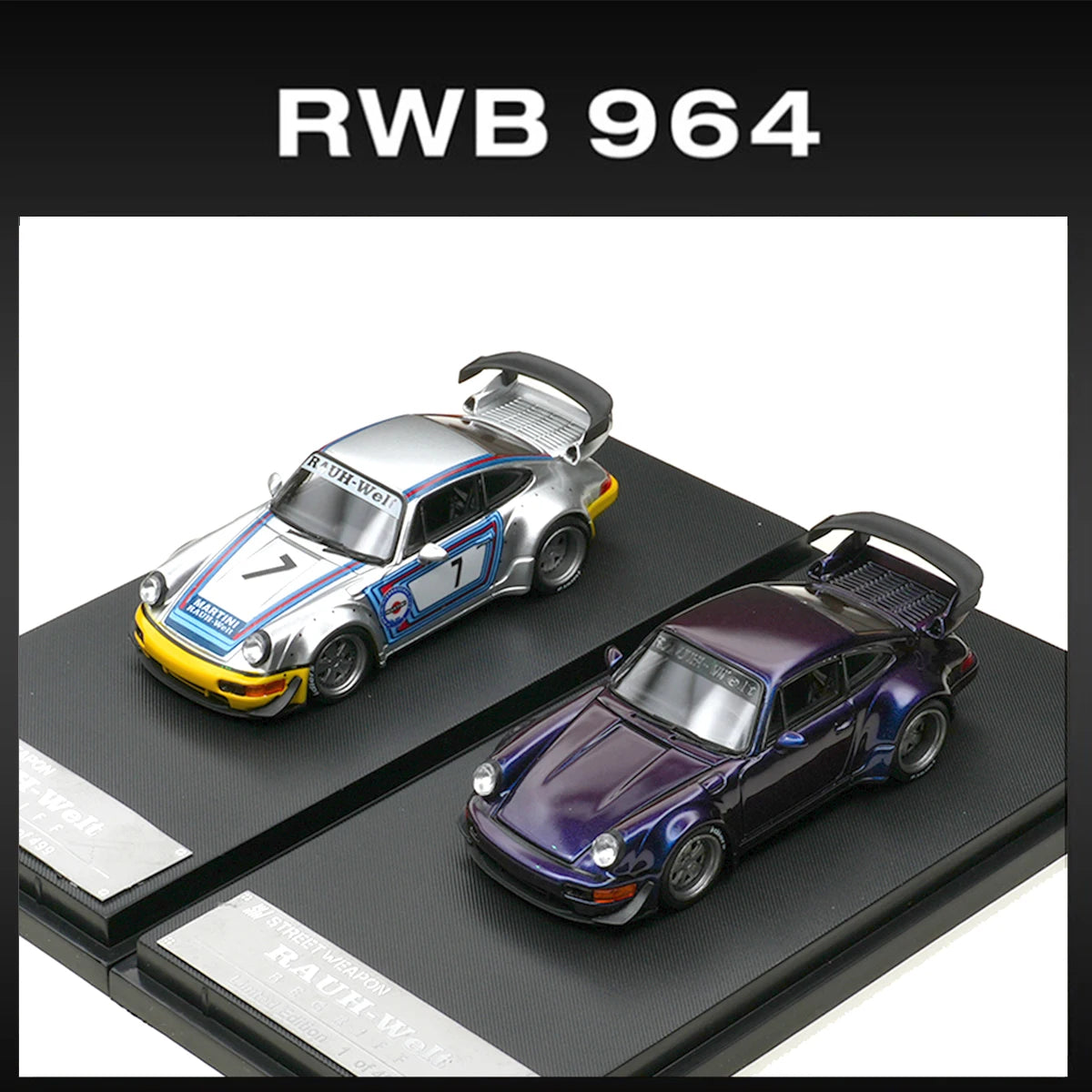Porsche RWB 964 Matte Silver 1:64 Diecast