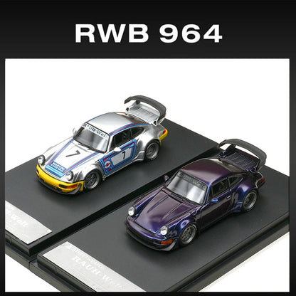 Porsche RWB 964 Matte Silver 1:64 Diecast