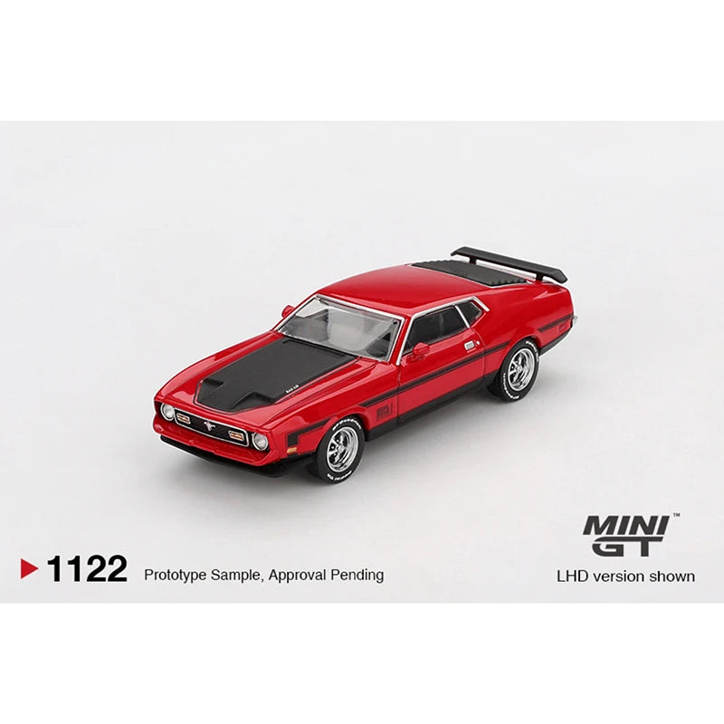 MINI GT 1122 1 64 Ford Mustang Mach1 1971 Race Red 1:64 Diecast