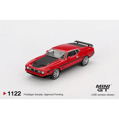 MINI GT 1122 1 64 Ford Mustang Mach1 1971 Race Red 1:64 Diecast